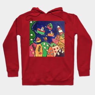 Colourful Naive Seascape Hoodie